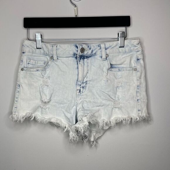Altar'd State- Light Blue Ripped & Frayed Jean Shorts - Picture 1 of 2